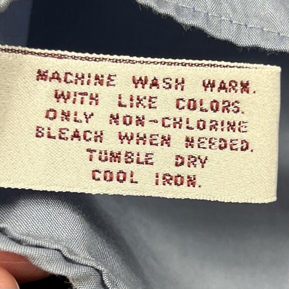 Etienne Aigner Mens Size 17 33/32 XL Button Up Shirt Iridescent Blue Long Sleeve - Picture 10 of 10